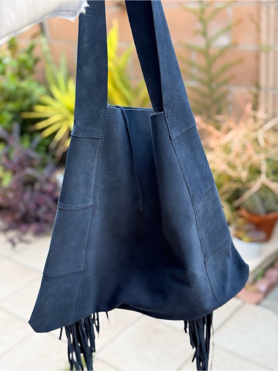 JOHNNY WAS ITALIAN SUEDE FRINGE HOBO